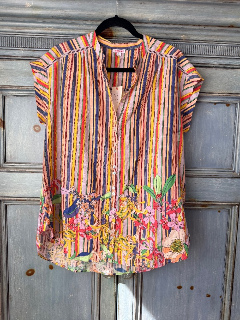 Johnny Was Aldrich Stipe Shirt Size S NWT